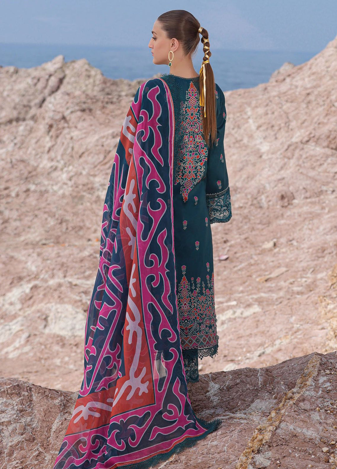 Tropicana by Ayzel Embroidered Lawn Suits Unstitched 3 Piece AAF24TP D-07 Peacock - Summer Collection