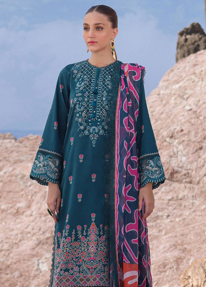 Tropicana by Ayzel Embroidered Lawn Suits Unstitched 3 Piece AAF24TP D-07 Peacock - Summer Collection