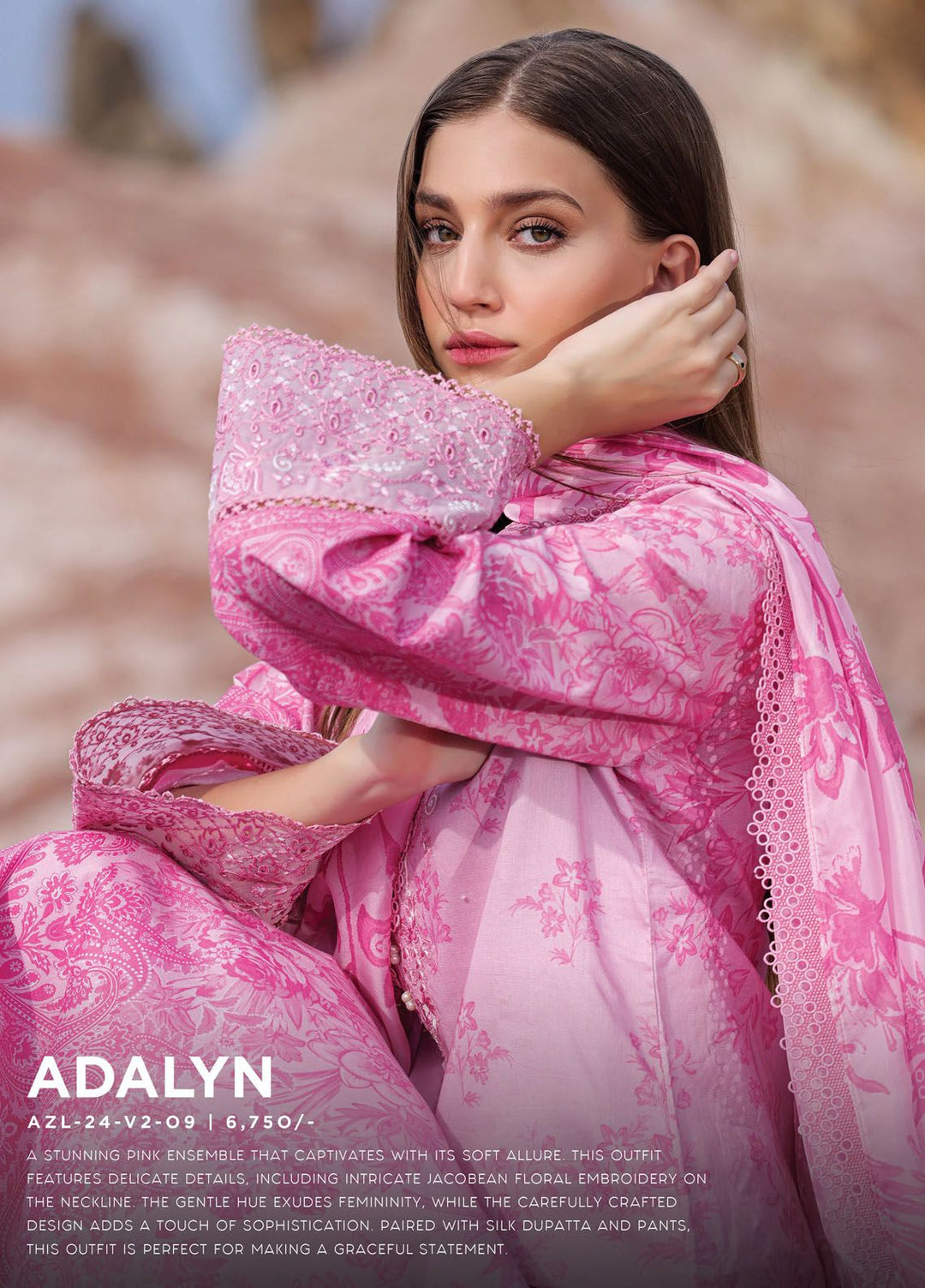 Tropicana by Ayzel Embroidered Lawn Suits Unstitched 3 Piece AAF24TP D-09 Adalyn - Summer Collection