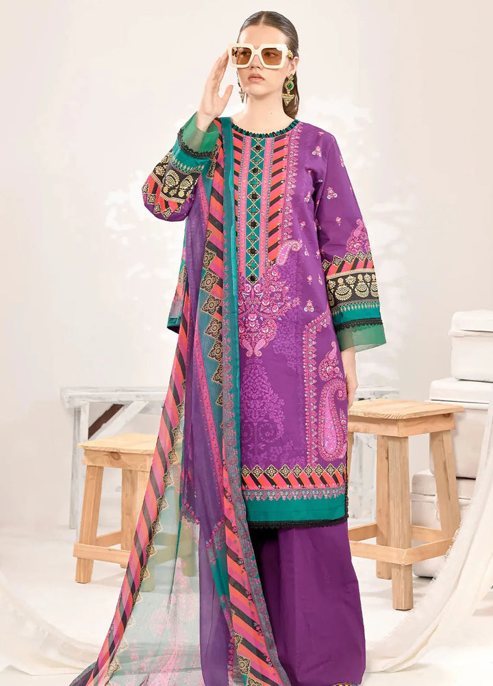 Tropicana By Fiona Printed Lawn Suit Unstitched 2 Piece FO24T Bouqet - Summer Collection