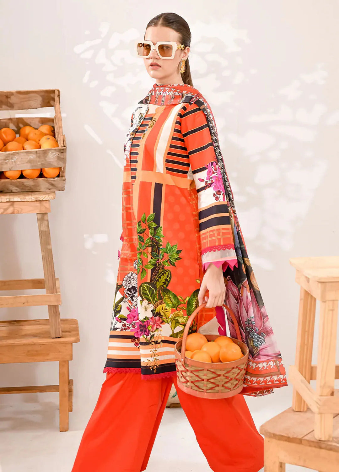Tropicana By Fiona Printed Lawn Suit Unstitched 2 Piece FO24T Grace - Summer Collection