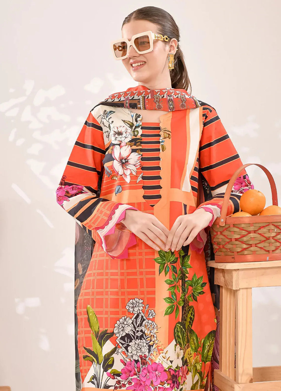Tropicana By Fiona Printed Lawn Suit Unstitched 2 Piece FO24T Grace - Summer Collection