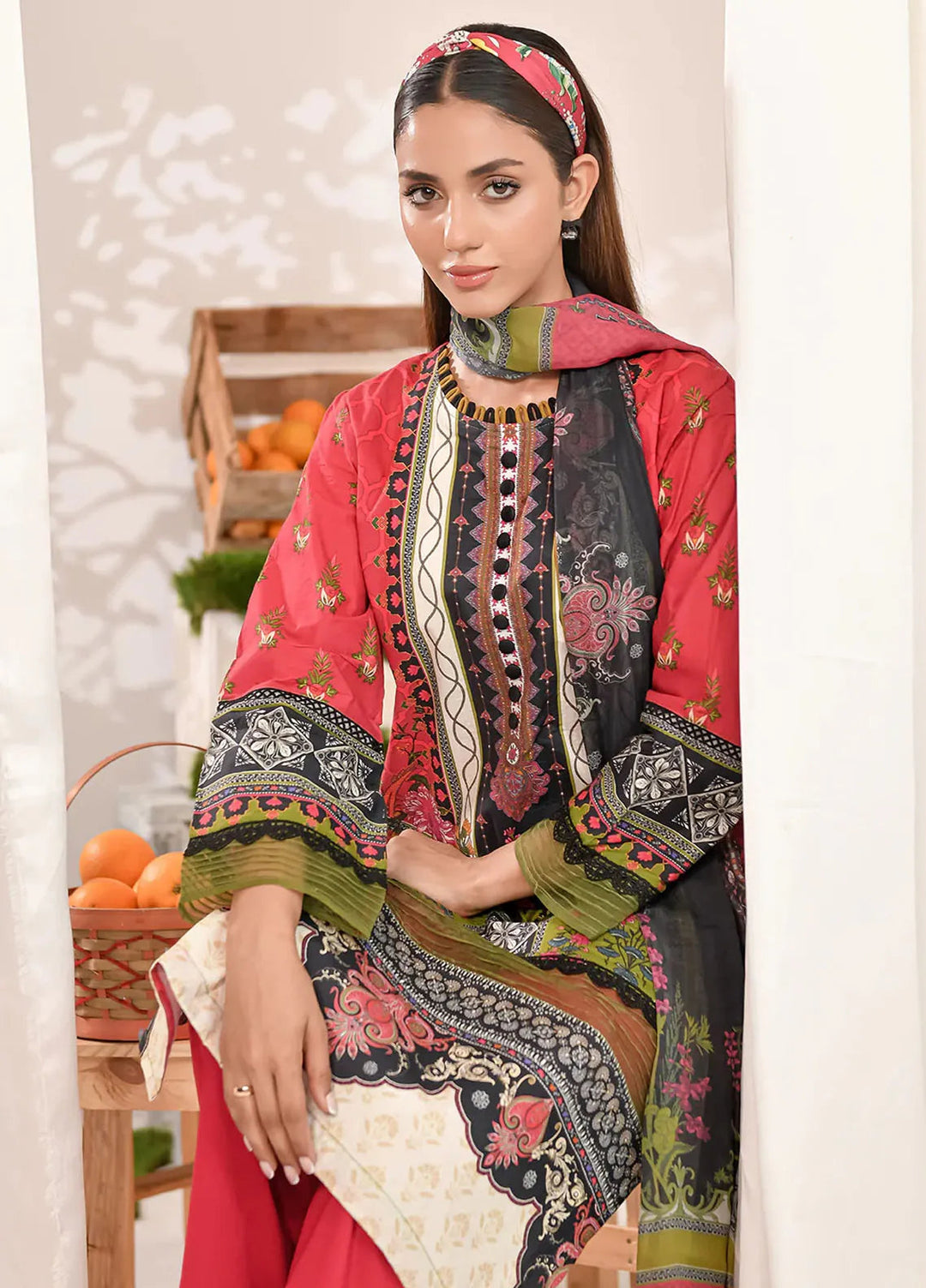 Tropicana By Fiona Printed Lawn Suit Unstitched 2 Piece FO24T Mosaic - Summer Collection