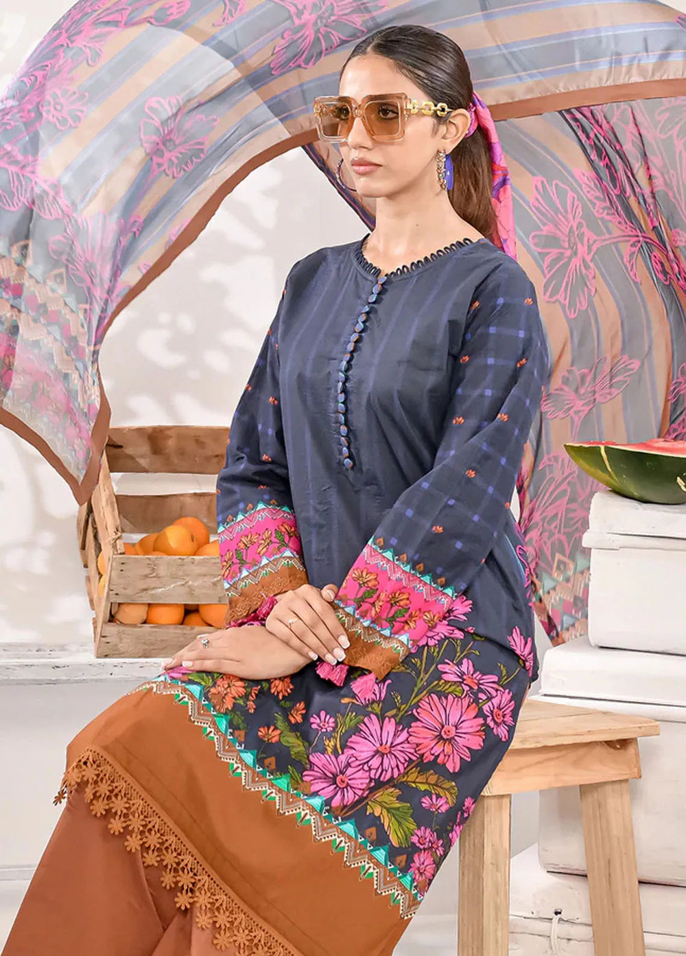 Tropicana By Fiona Printed Lawn Suit Unstitched 2 Piece FO24T Orchid - Summer Collection