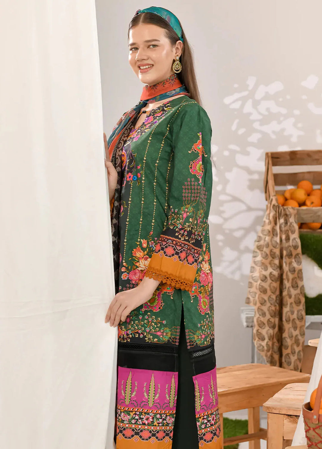 Tropicana By Fiona Printed Lawn Suit Unstitched 2 Piece FO24T Robe - Summer Collection