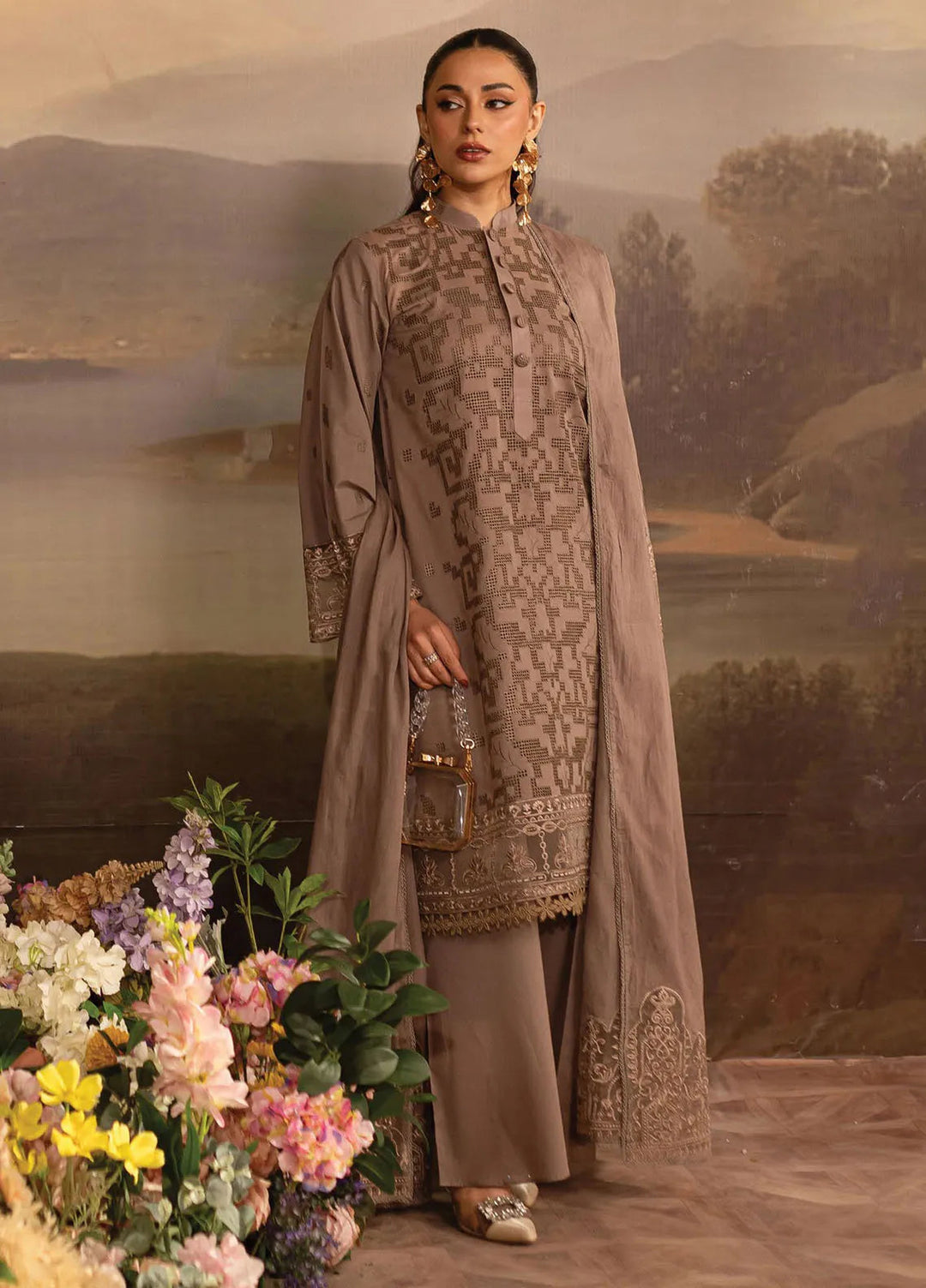 Twilight by Mahnur Embroidered Lawn Suits Unstitched 3 Piece MN25T D-01B Sienna - Summer Collection