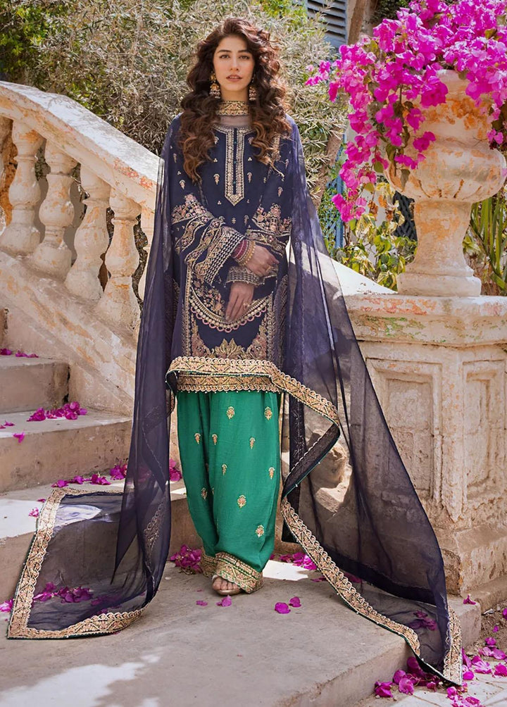 Umaima By Erum Khan Embroidered Raw Silk Suits Unstitched 3 Piece EK23U ANABIA - Eid Collection