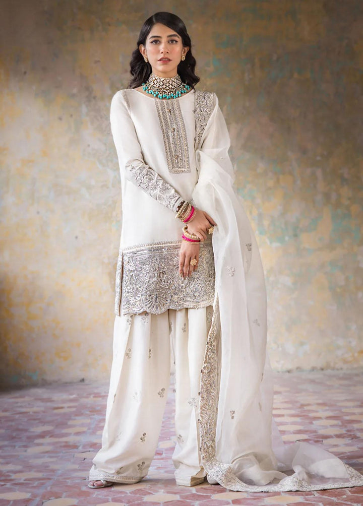 Umaima By Erum Khan Embroidered Raw Silk Suits Unstitched 3 Piece EK23U HOORAIN - Eid Collection