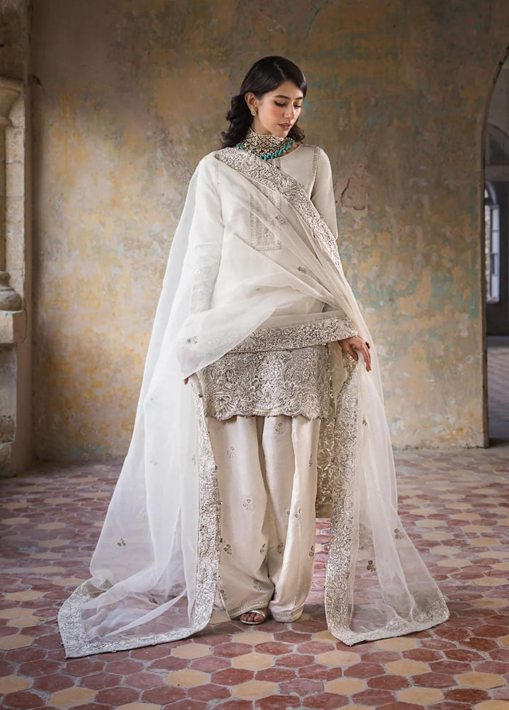 Umaima By Erum Khan Embroidered Raw Silk Suits Unstitched 3 Piece EK23U HOORAIN - Eid Collection