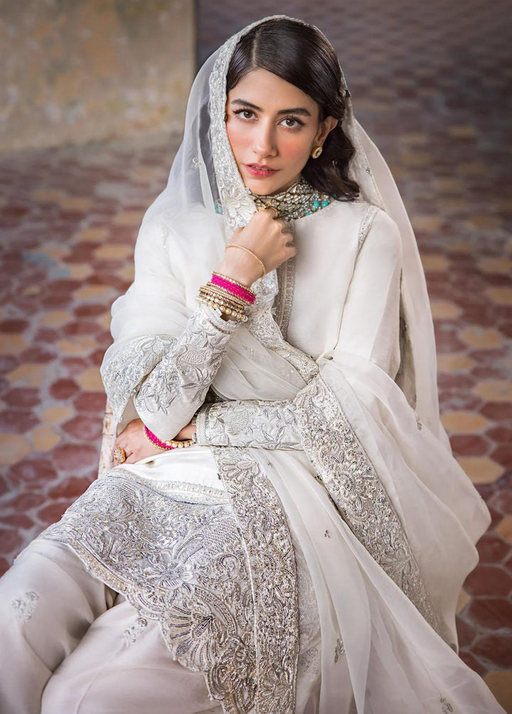 Umaima By Erum Khan Embroidered Raw Silk Suits Unstitched 3 Piece EK23U HOORAIN - Eid Collection