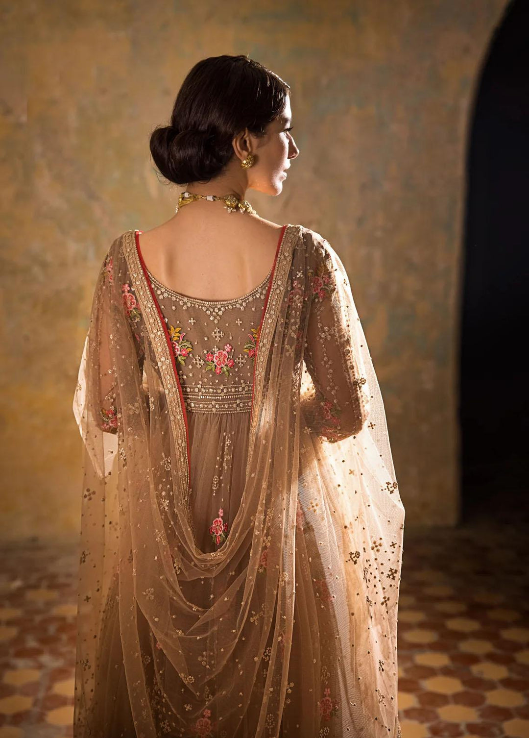 Umaima By Erum Khan Embroidered Net Suits Unstitched 4 Piece EK23U MIRAAL - Eid Collection