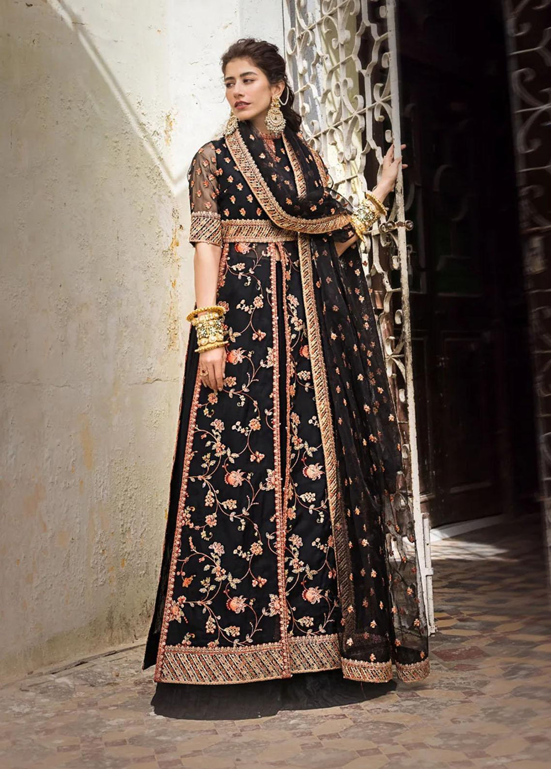 Umaima By Erum Khan Embroidered Organza Suits Unstitched 4 Piece EK23U SAFWA - Eid Collection