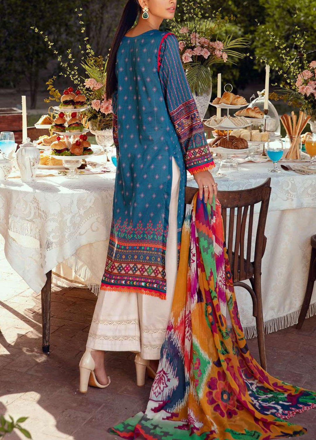 Umang by Motifz Embroidered Lawn Suits Unstitched 3 Piece MT21-LU2 2897 Saffron - Summer Collection