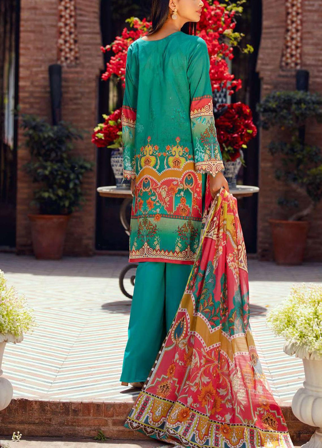 Umang by Motifz Embroidered Lawn Suits Unstitched 3 Piece MT21-LU2 2907 Green Bloom - Summer Collection