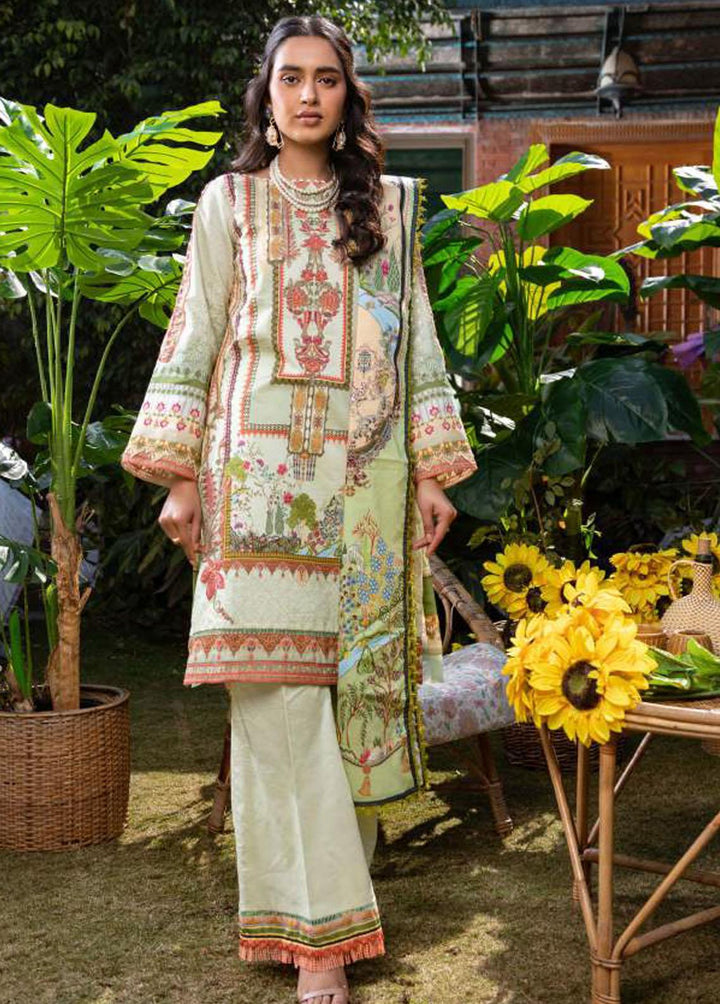 Umang By Motifz Embroidered Lawn Suits Unstitched 3 Piece MT22U 3229 Egret - Summer Collection