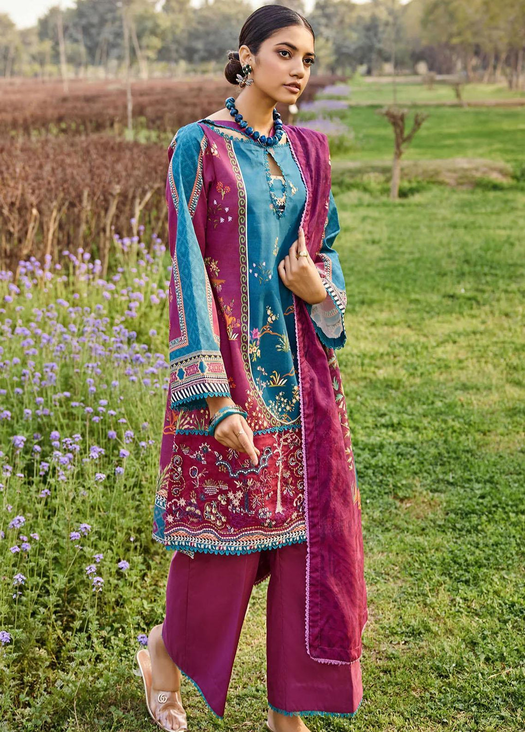 Umang By Motifz Embroidered Lawn Suits Unstitched 3 Piece MT23-U3 MWU03553 Altam - Summer Collection