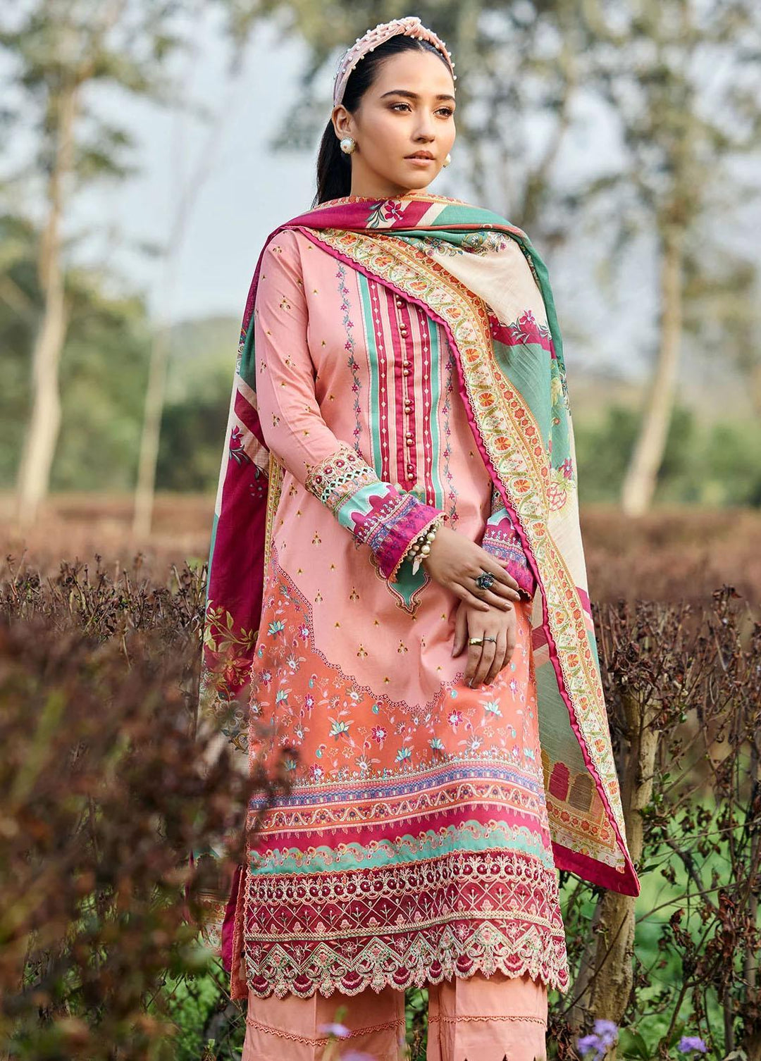 Umang By Motifz Embroidered Lawn Suits Unstitched 3 Piece MT23-U3 MWU03555 Miran - Summer Collection