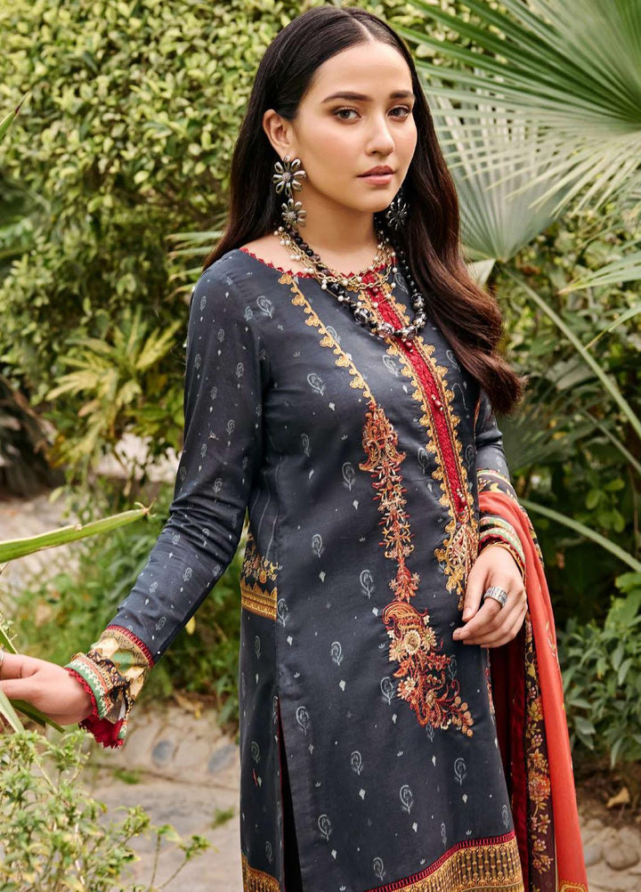 Umang By Motifz Embroidered Lawn Suits Unstitched 3 Piece MT23U-V2 3539-Kajal - Summer Collection