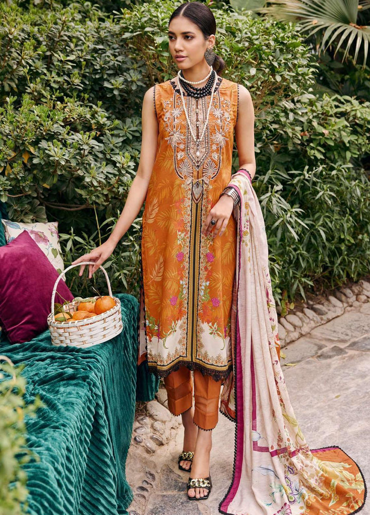 Umang By Motifz Embroidered Lawn Suits Unstitched 3 Piece MT23U-V2 3544-Beryl - Summer Collection