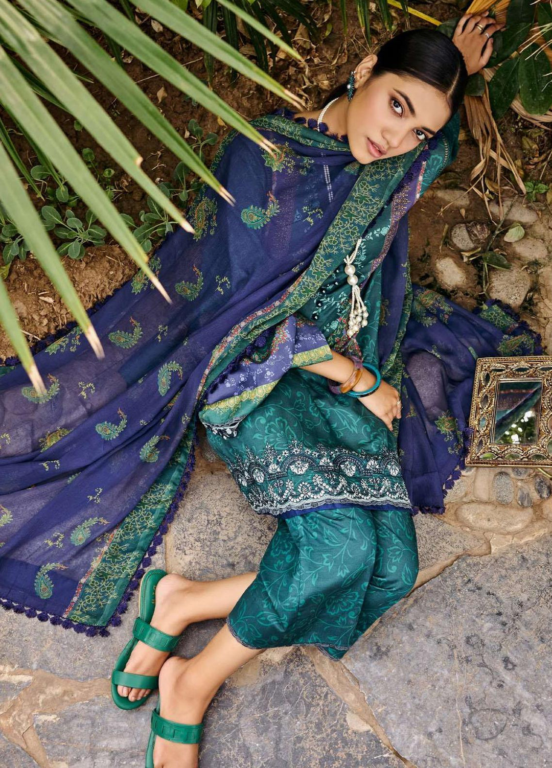 Umang By Motifz Embroidered Lawn Suits Unstitched 3 Piece MT23U MWU03528 Periwinkle - Summer Collection