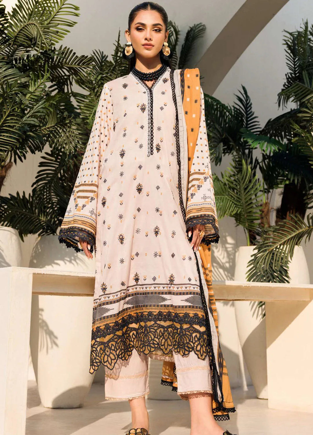 Umang By Motifz Embroidered Lawn Suit Unstitched 3 Piece MT24U 4632 Purvai - Summer Collection