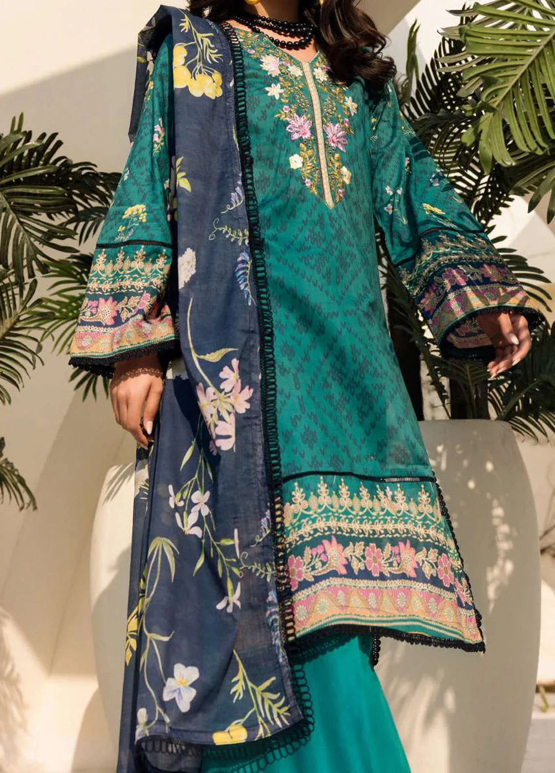 Umang By Motifz Embroidered Lawn Suit Unstitched 3 Piece MT24U 4636 Everglade - Summer Collection