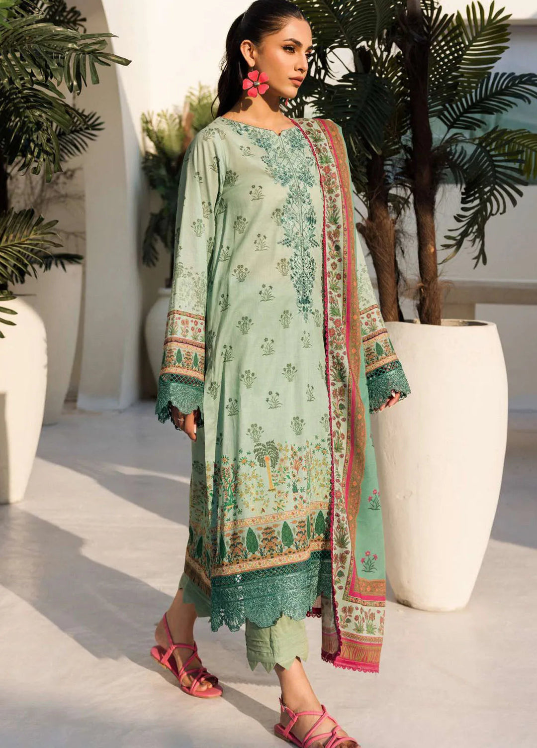 Umang By Motifz Embroidered Lawn Suit Unstitched 3 Piece MT24U 4640 Floral Spring - Summer Collection