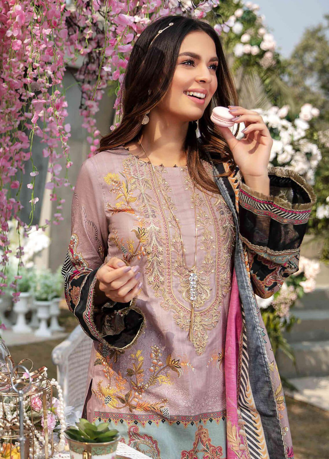 Umang by Motifz Embroidered Lawn Suits Unstitched 3 Piece MT21LU 2814 Rose Cair - Summer Collection