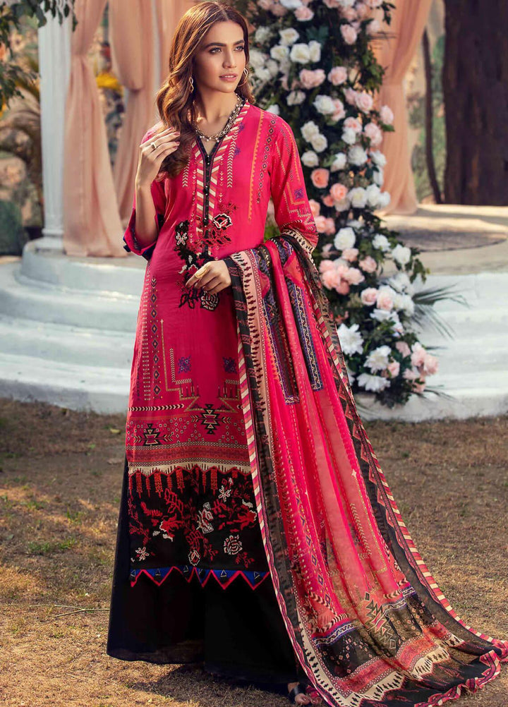 Umang by Motifz Embroidered Lawn Suits Unstitched 3 Piece MT21LU 2817 Electric Pink - Summer Collection