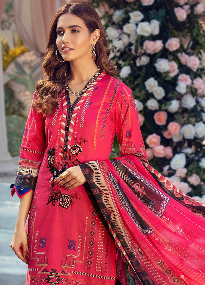 Umang by Motifz Embroidered Lawn Suits Unstitched 3 Piece MT21LU 2817 Electric Pink - Summer Collection