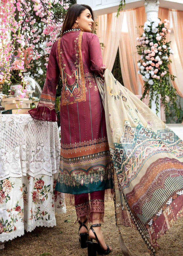 Umang by Motifz Embroidered Lawn Suits Unstitched 3 Piece MT21LU 2820 Choco Gold - Summer Collection
