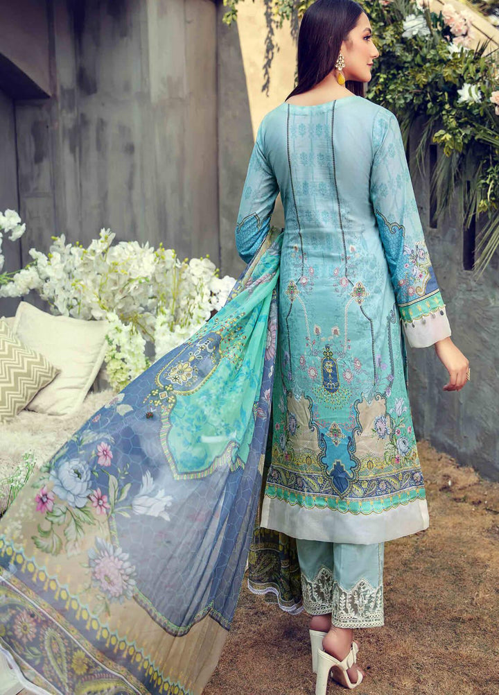 Umang by Motifz Embroidered Lawn Suits Unstitched 3 Piece MT21LU 2821 Blue Bell - Summer Collection