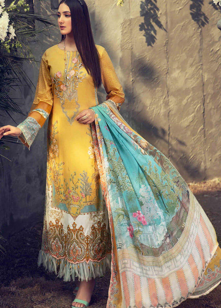 Umang by Motifz Embroidered Lawn Suits Unstitched 3 Piece MT21LU 2822 Colza Garden - Summer Collection