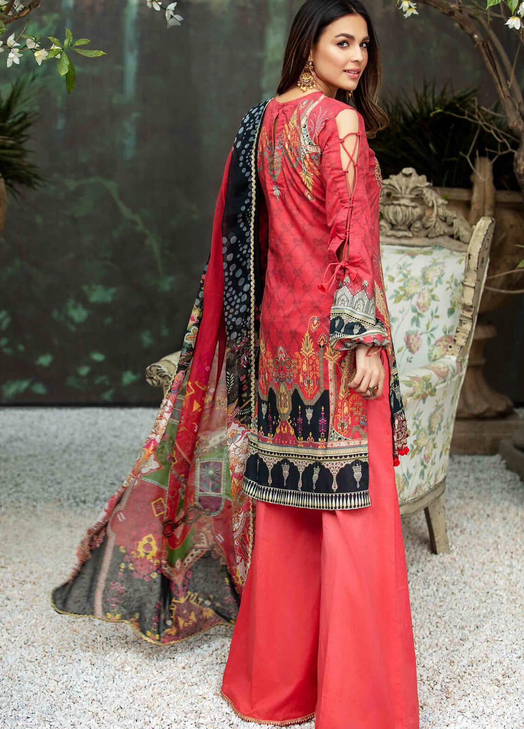 Umang by Motifz Embroidered Lawn Suits Unstitched 3 Piece MT21LU 2825 Ruby Red - Summer Collection