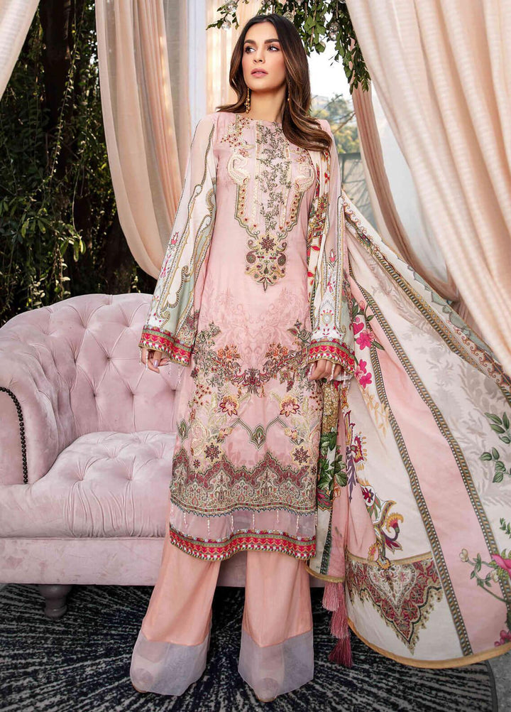 Umang by Motifz Embroidered Lawn Suits Unstitched 3 Piece MT21LU 2830 Peach Julep - Summer Collection