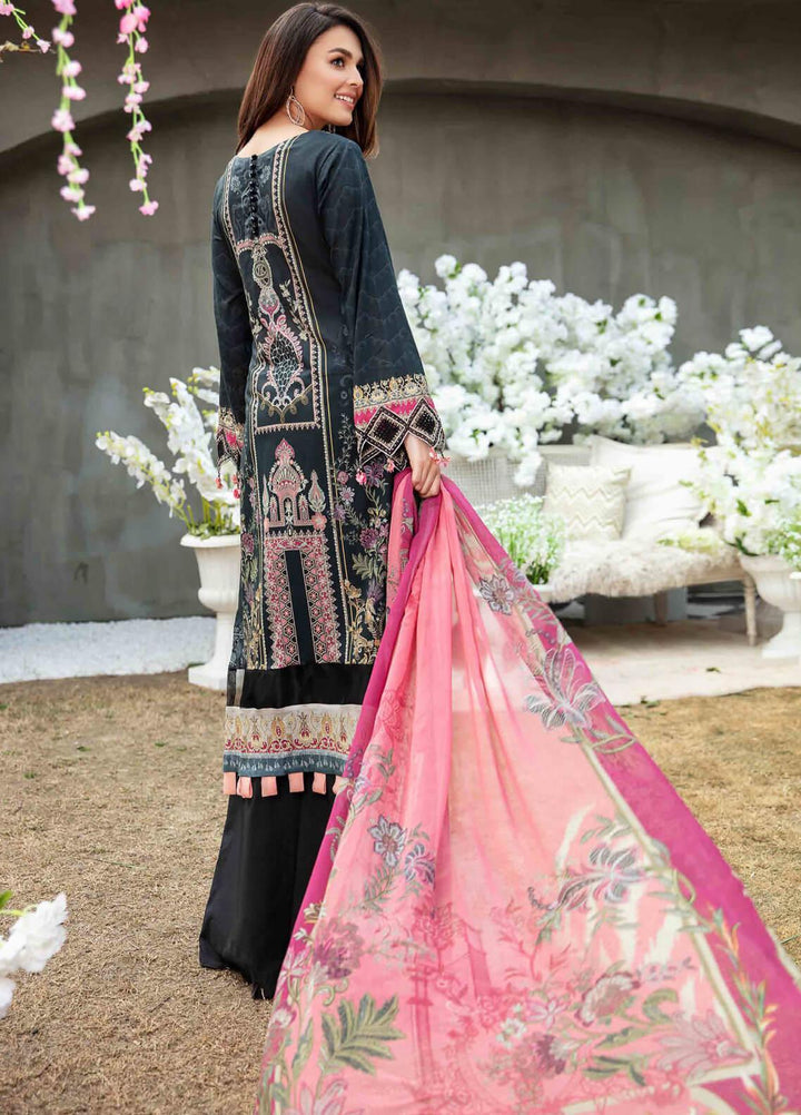 Umang by Motifz Embroidered Lawn Suits Unstitched 3 Piece MT21LU 2831 Black Waves - Summer Collection