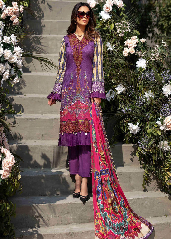Umang by Motifz Embroidered Lawn Suits Unstitched 3 Piece MT21LU 2832 Purple Glimmer - Summer Collection