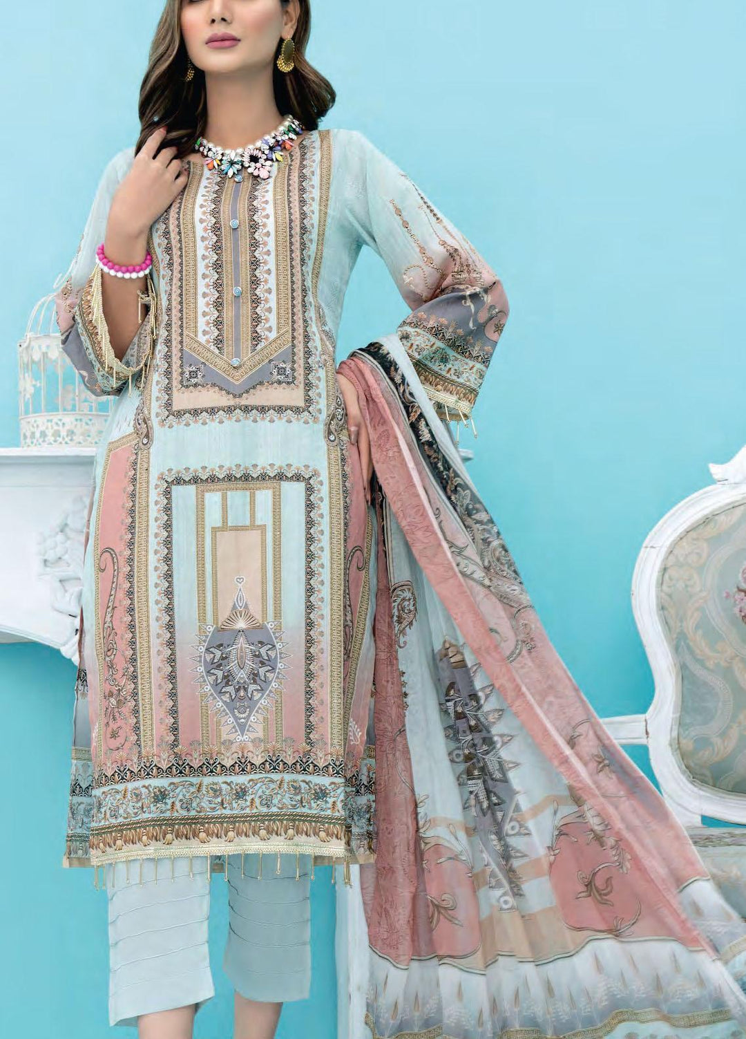 Universal By Sitara Printed Lawn Suits Unstitched 3 Piece SIT22U D-62 - Summer Collection