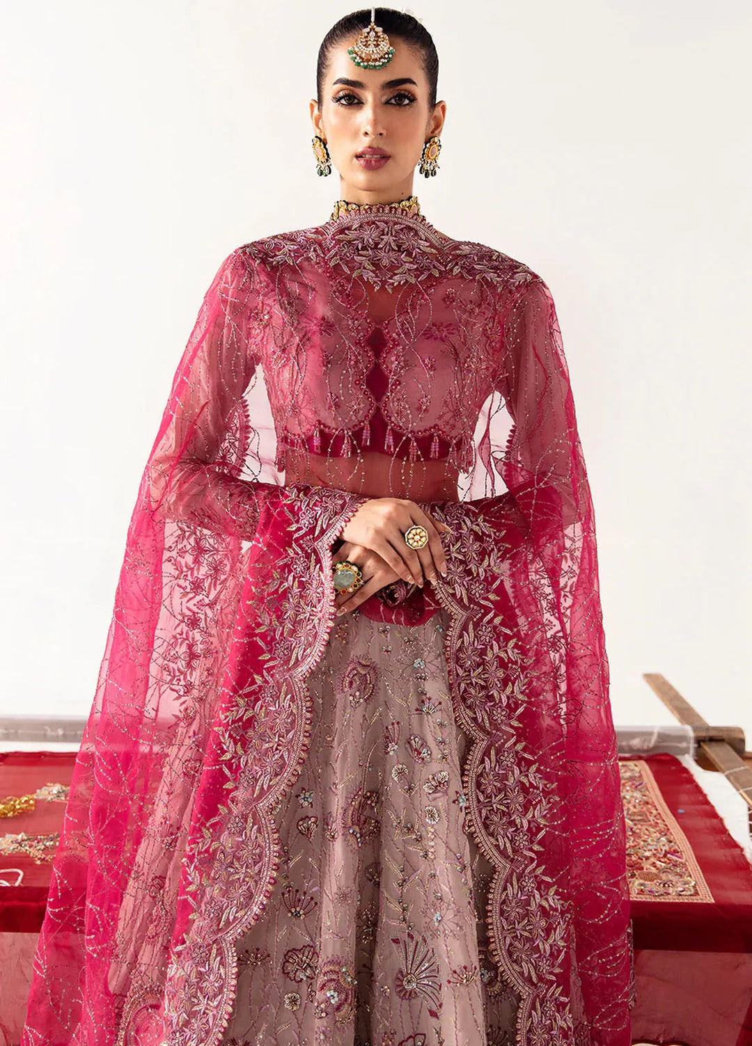 Unkahi Baaten By Jamnii Embroidered Chiffon Unstitched Suits 3 Piece JMN25UB Nureh - Festive Collection