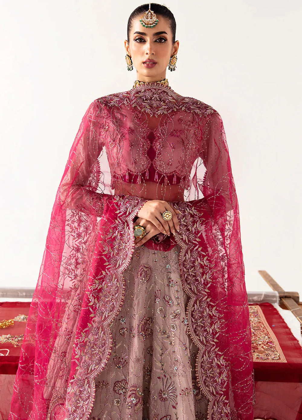 Unkahi Baaten By Jamnii Embroidered Chiffon Unstitched Suits 3 Piece JMN25UB Nureh - Festive Collection