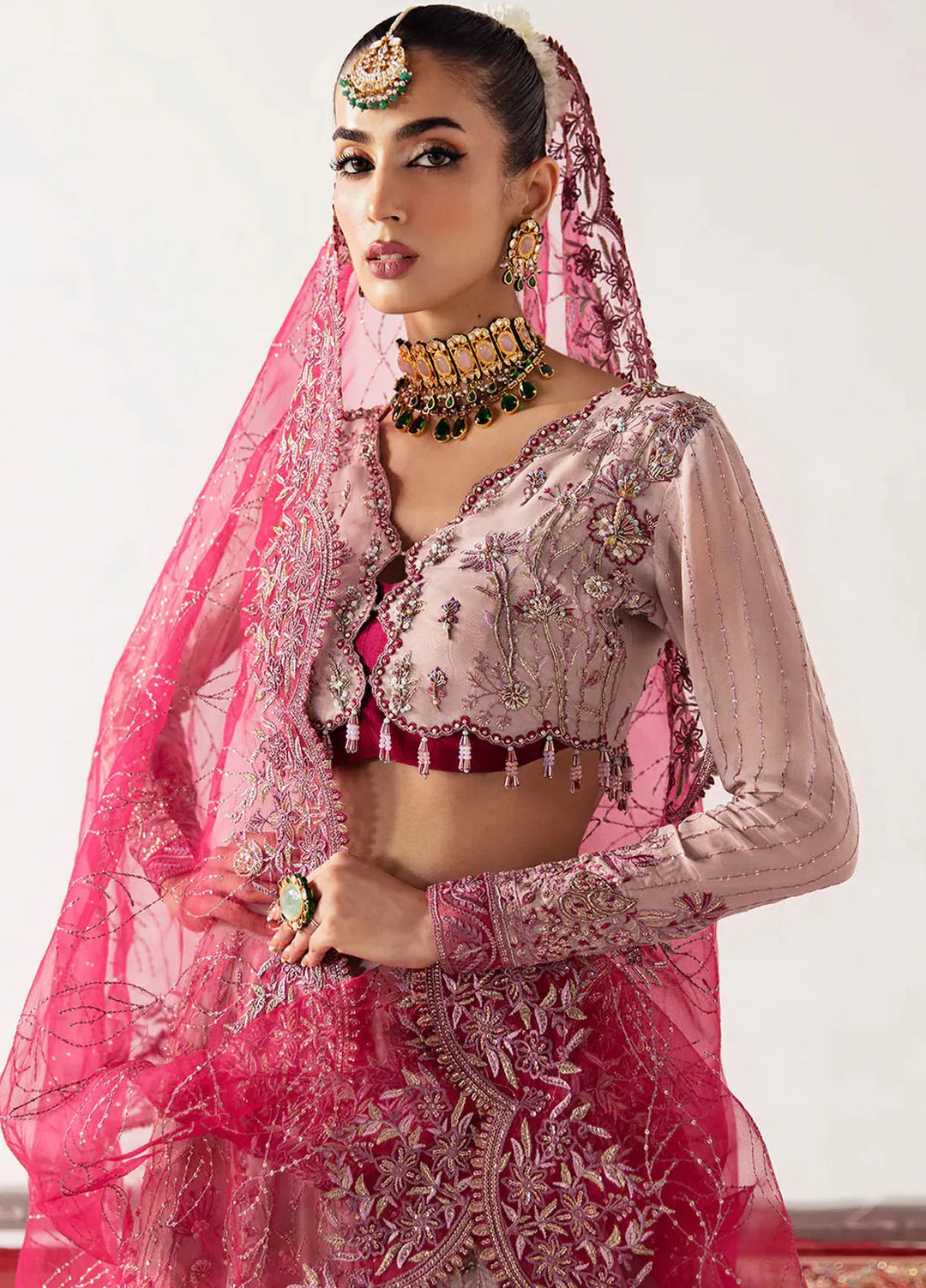 Unkahi Baaten By Jamnii Embroidered Chiffon Unstitched Suits 3 Piece JMN25UB Nureh - Festive Collection