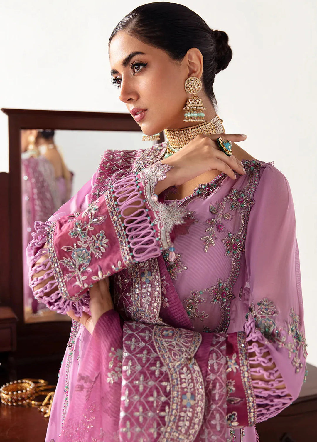Unkahi Baaten By Jamnii Embroidered Chiffon Unstitched Suits 3 Piece JMN25UB Ruya - Festive Collection