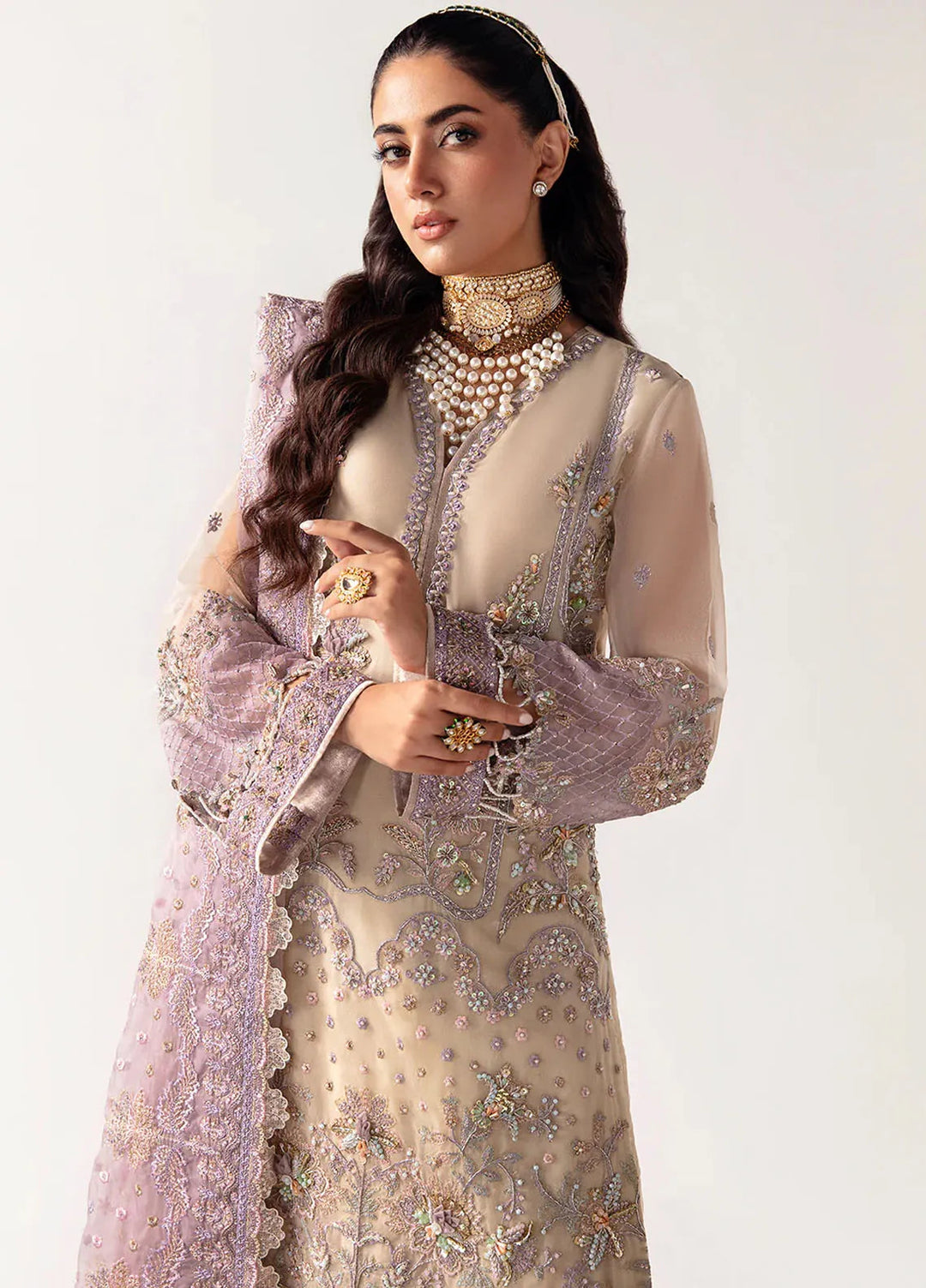 Unkahi Baaten By Jamnii Embroidered Organza Unstitched Suits 3 Piece JMN25UB Arda - Festive Collection