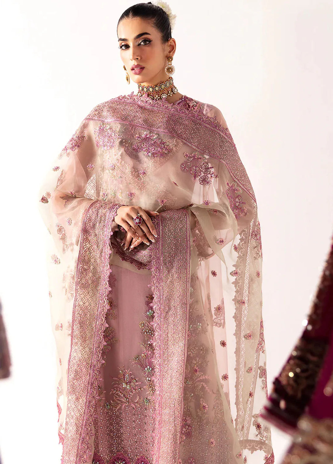 Unkahi Baaten By Jamnii Embroidered Organza Unstitched Suits 3 Piece JMN25UB Elnaz - Festive Collection