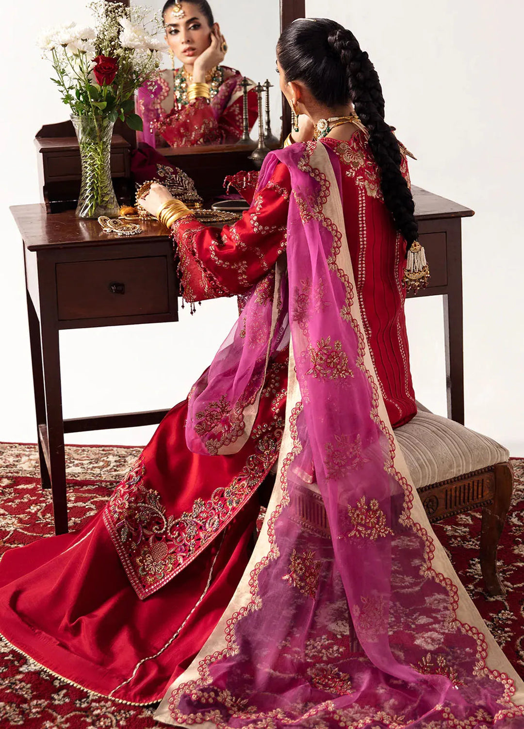 Unkahi Baaten By Jamnii Embroidered Silk Unstitched Suits 3 Piece JMN25UB Selin - Festive Collection