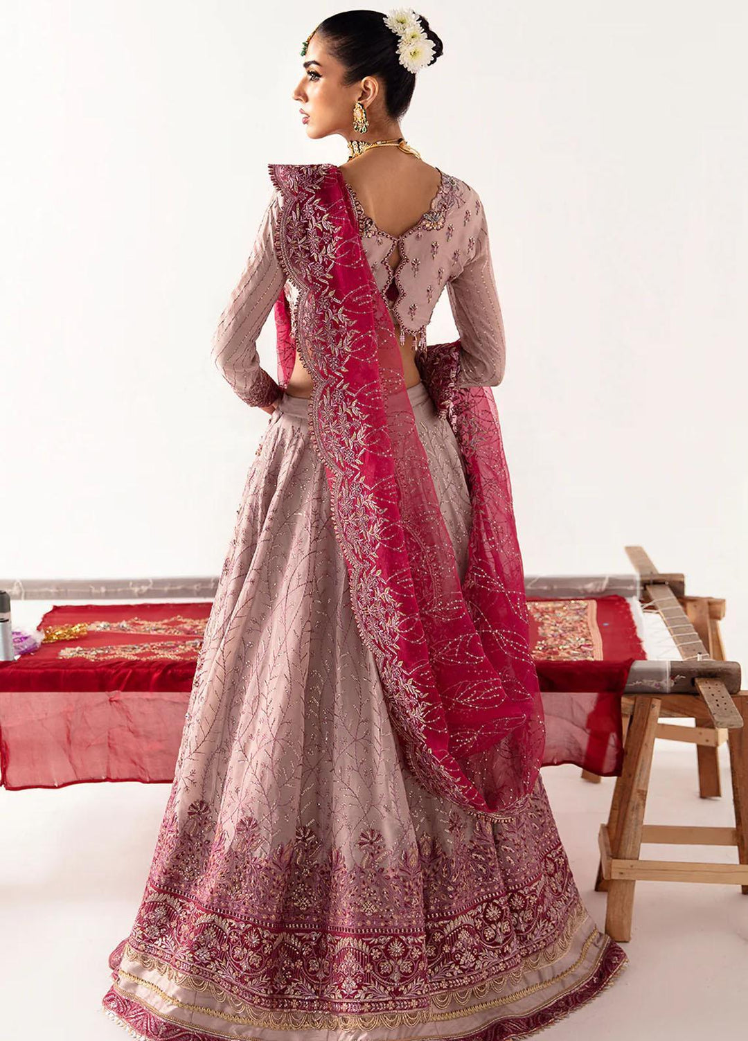 Unkahi Baaten By Jamnii Embroidered Chiffon Suits Unstitched 3 Piece JMN23UB Nureh - Festive Collection