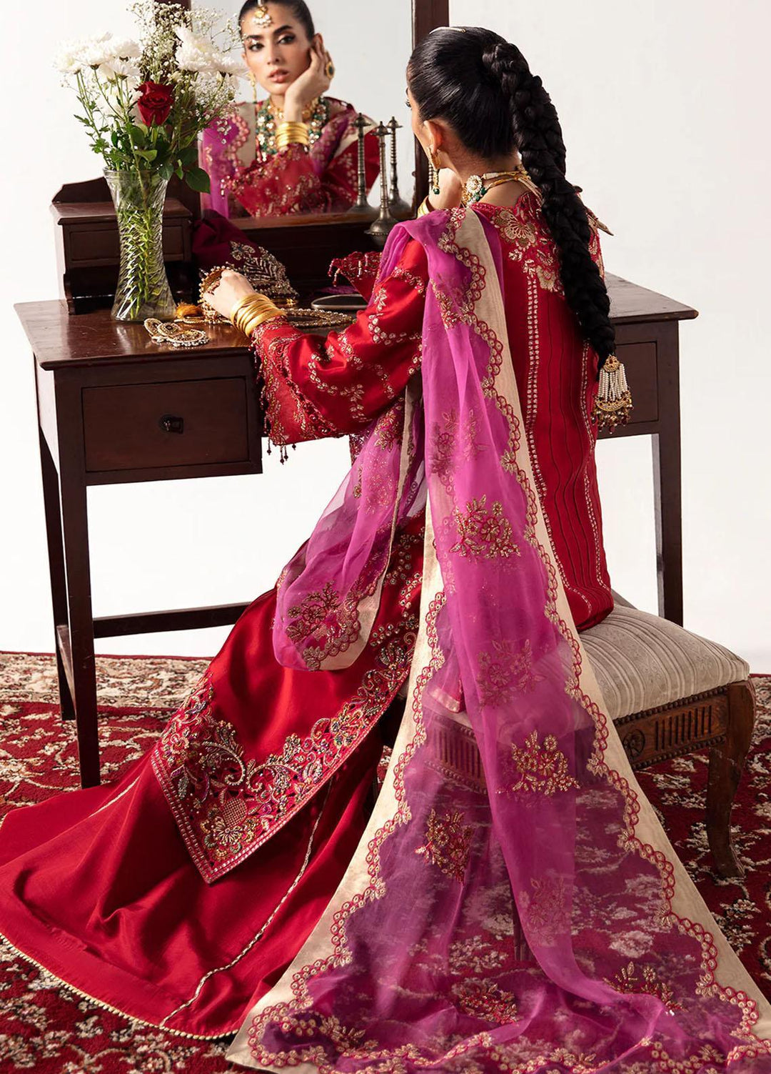 Unkahi Baaten By Jamnii Embroidered Silk Suits Unstitched 3 Piece JMN23UB Selin - Festive Collection