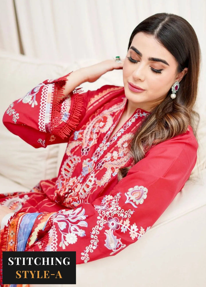 Siraa by Sadaf Fawad Khan Embroidered Lawn Suit Unstitched 3 Piece SDF24SL Suzani B - Summer Collection