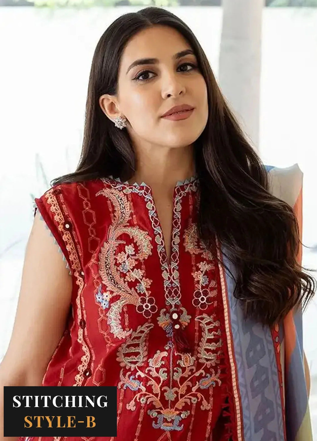 Siraa by Sadaf Fawad Khan Embroidered Lawn Suit Unstitched 3 Piece SDF24SL Suzani B - Summer Collection