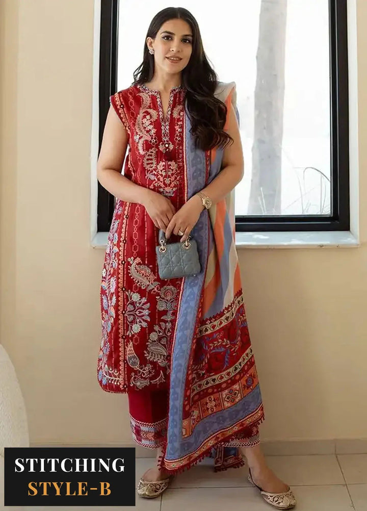 Siraa by Sadaf Fawad Khan Embroidered Lawn Suit Unstitched 3 Piece SDF24SL Suzani B - Summer Collection